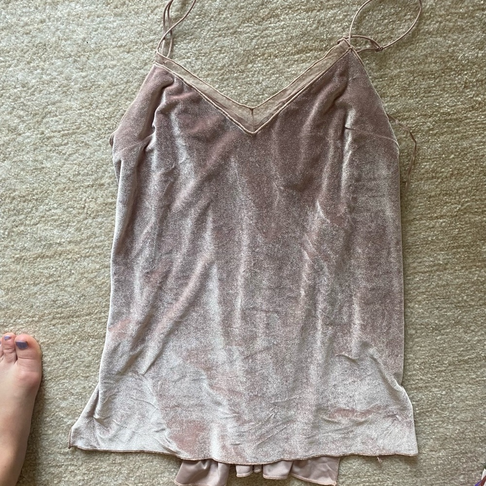 Velvet like pink/purple Free People top